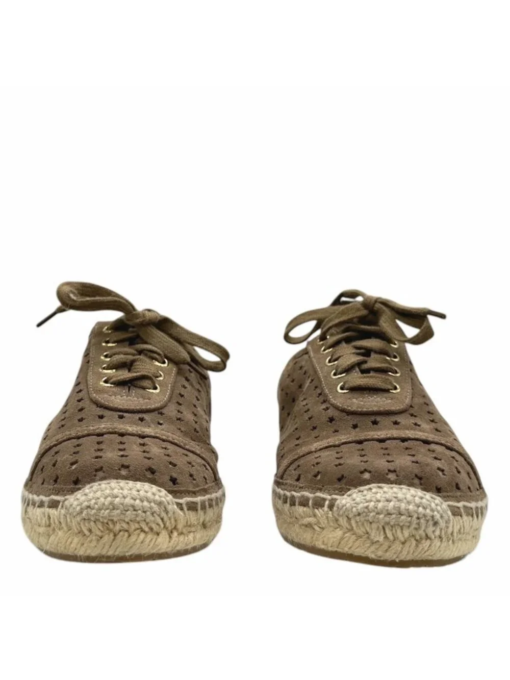 Jimmy Choo Suede Dara Espadrille Sneakers 38 US 8 Star Perforated Casual Spain